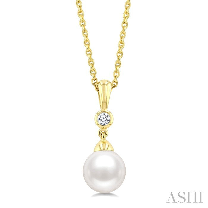 Pearl & Diamond Drop Pendant
