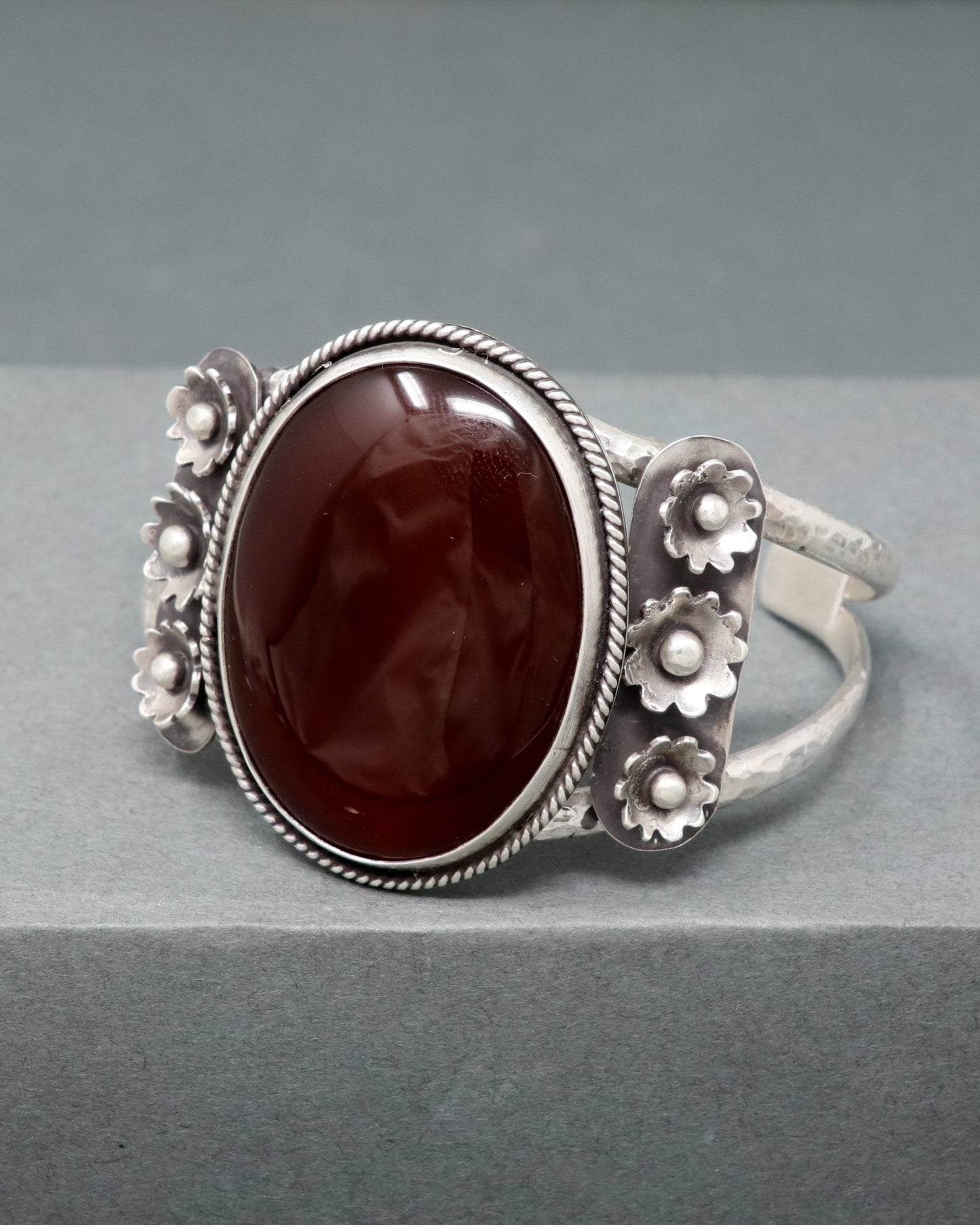 Carnelian Floral Cuff