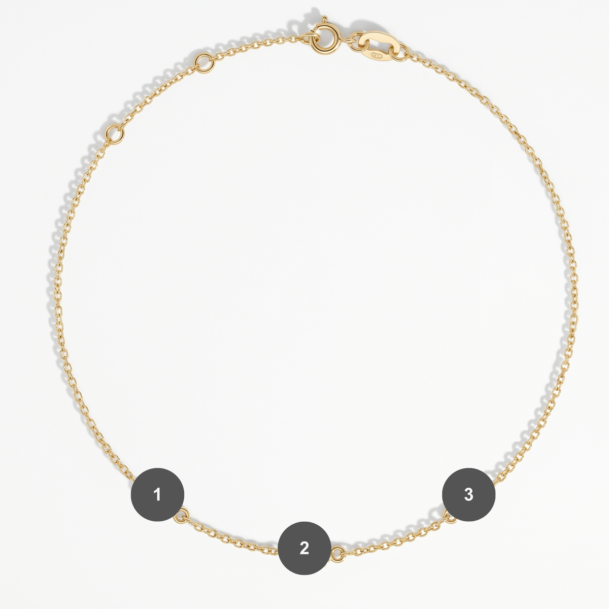 The Three Station Bracelet | Cable Chain