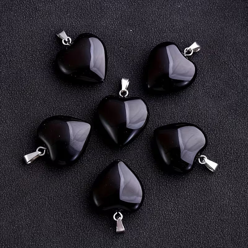 Heart Black Obsidian Pendant