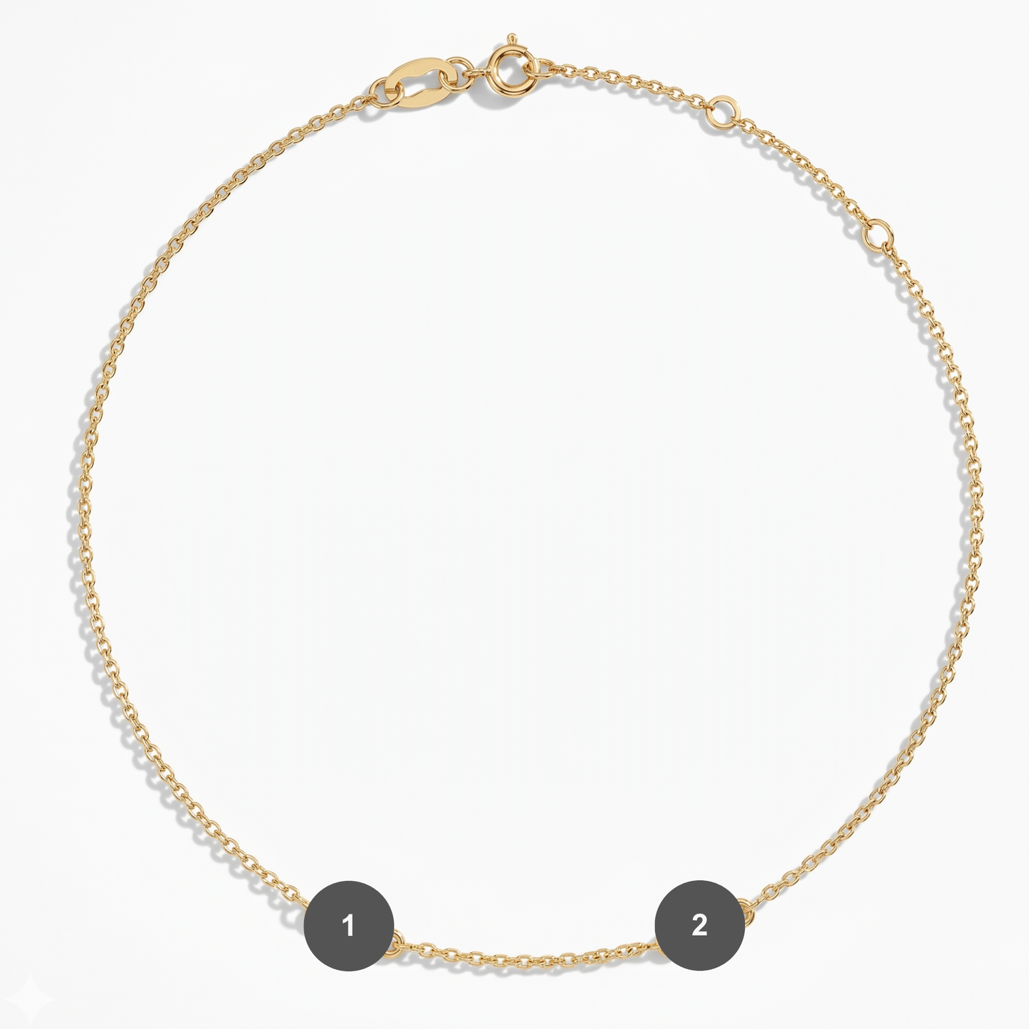 The Two Station Bracelet | Cable Chain