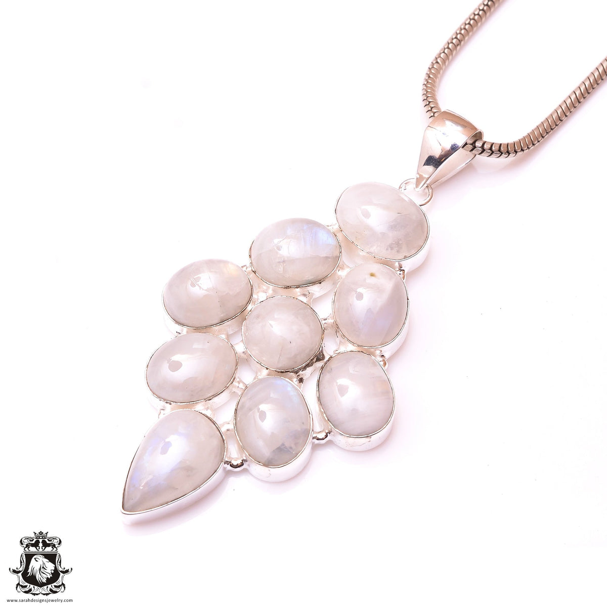 Rainbow Moonstone Pendant & 3MM Italian Chain P9773