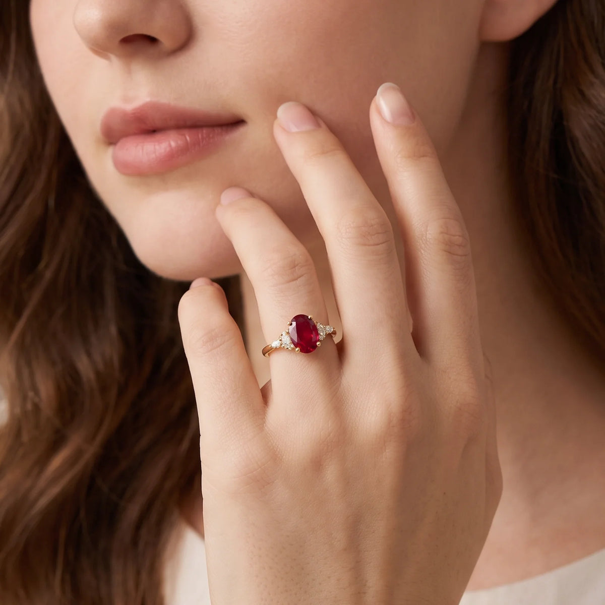 Valencia’s Crimson | 1.5CT Classic Oval Ruby Engagement Ring