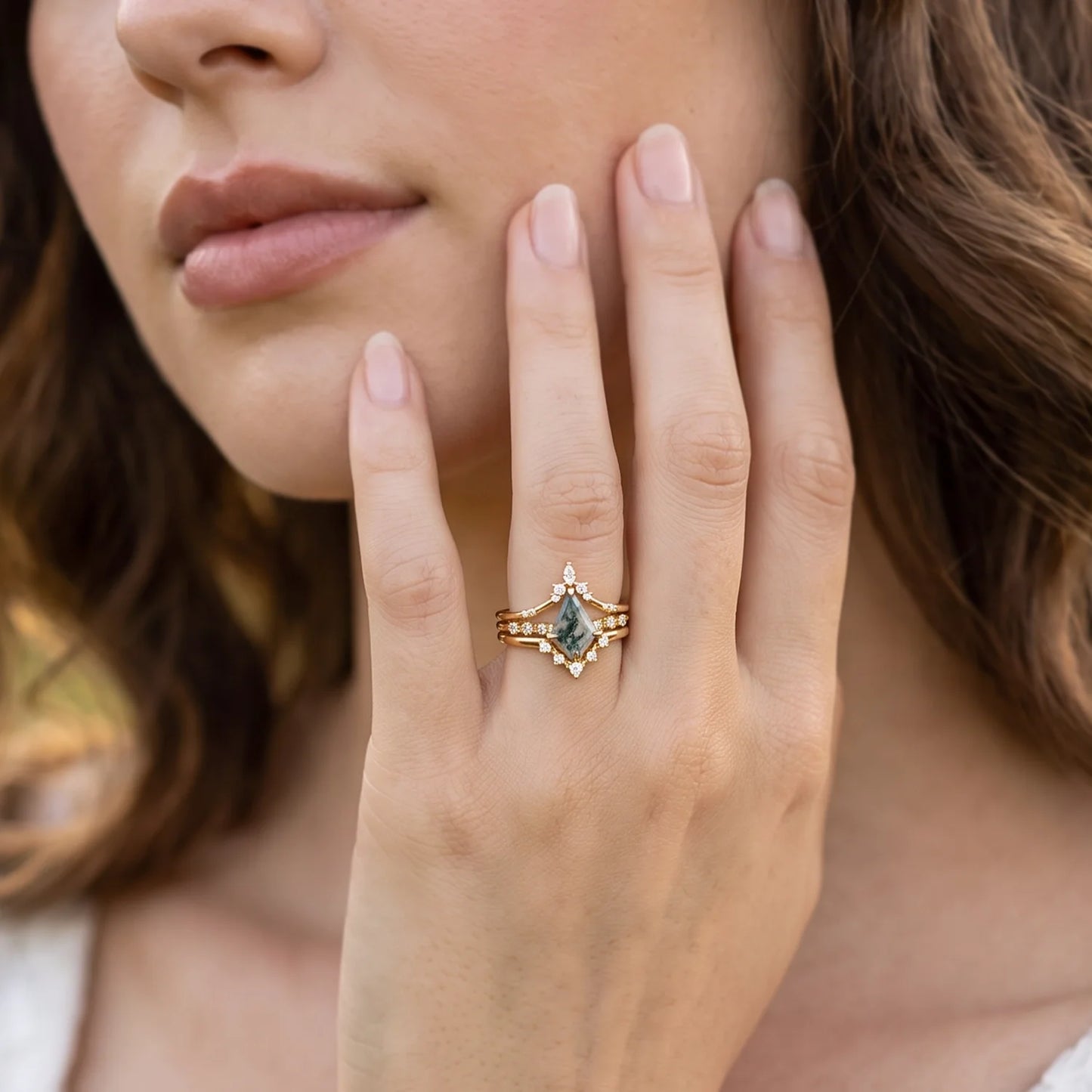 Genevieve’s Grace | Kite Moss Agate Vintage Bridal Trilogy
