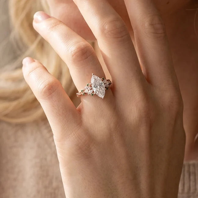 Eleonora’s Radiance | 2CT Marquise Diamond Vintage Engagement Ring