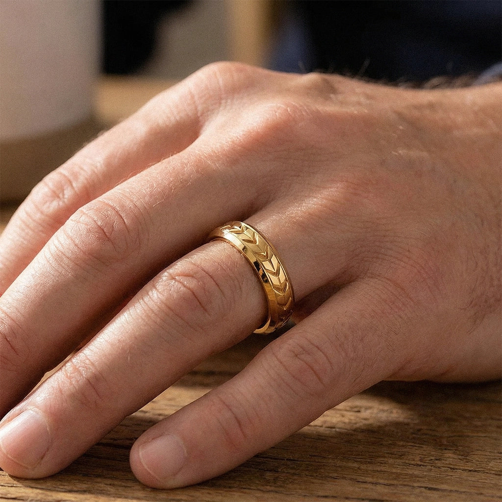 Wheat Circle | Polished Men’s Wedding Band