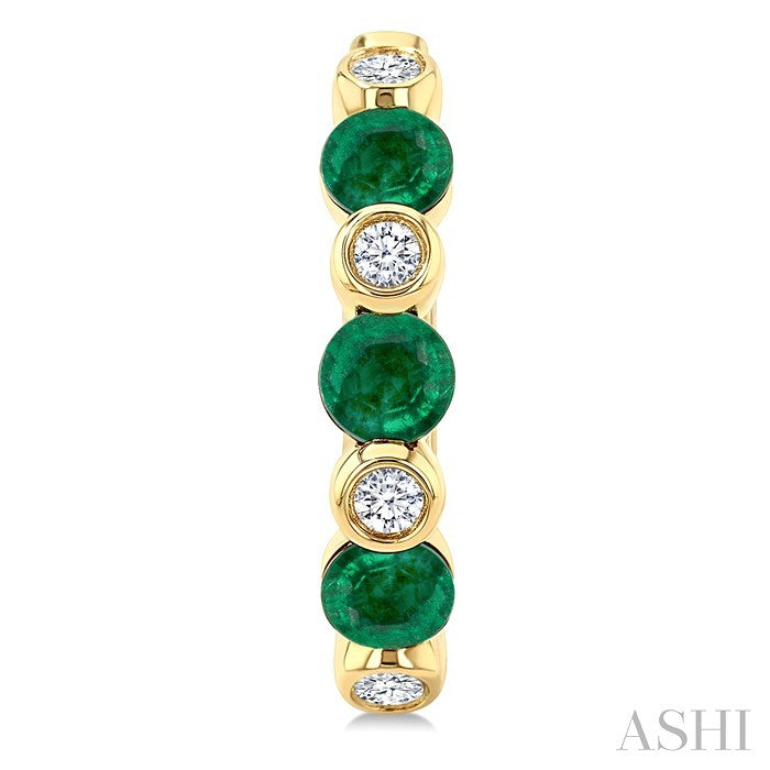 Alternate Gemstone & Diamond Hoop Earrings