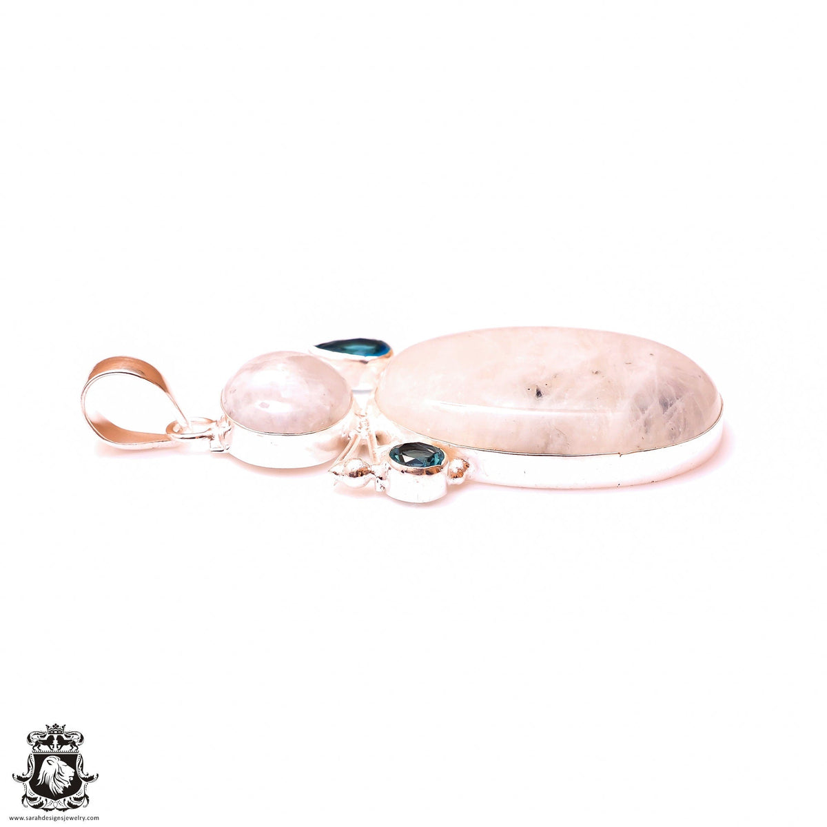 Rainbow Moonstone Pendant & 3MM Italian Chain P10050