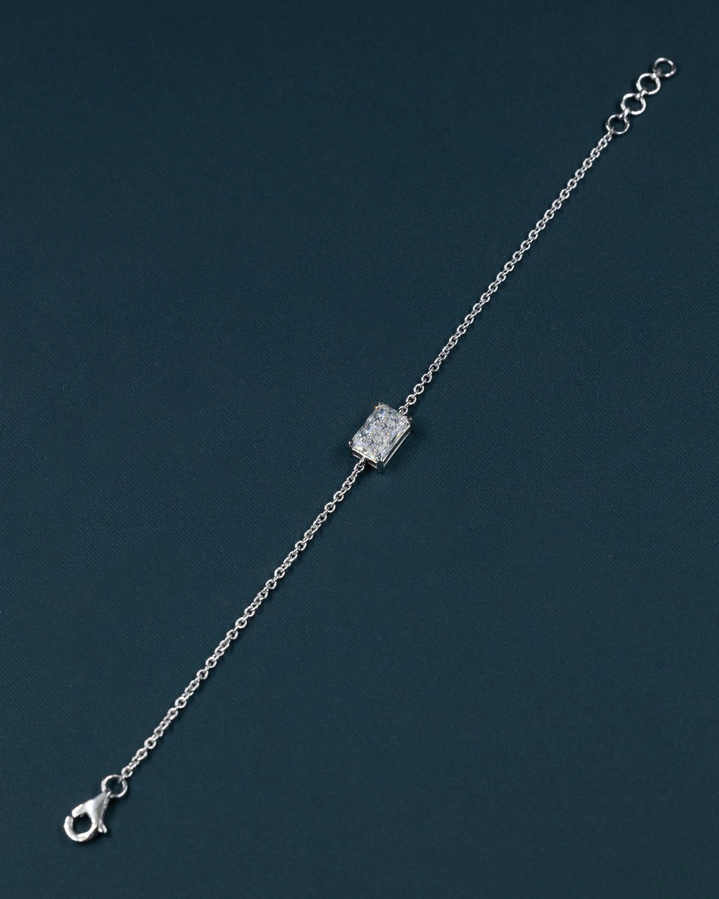 2.03 Carat Emerald Cut Lab-Grown Diamond Solitaire Bracelet