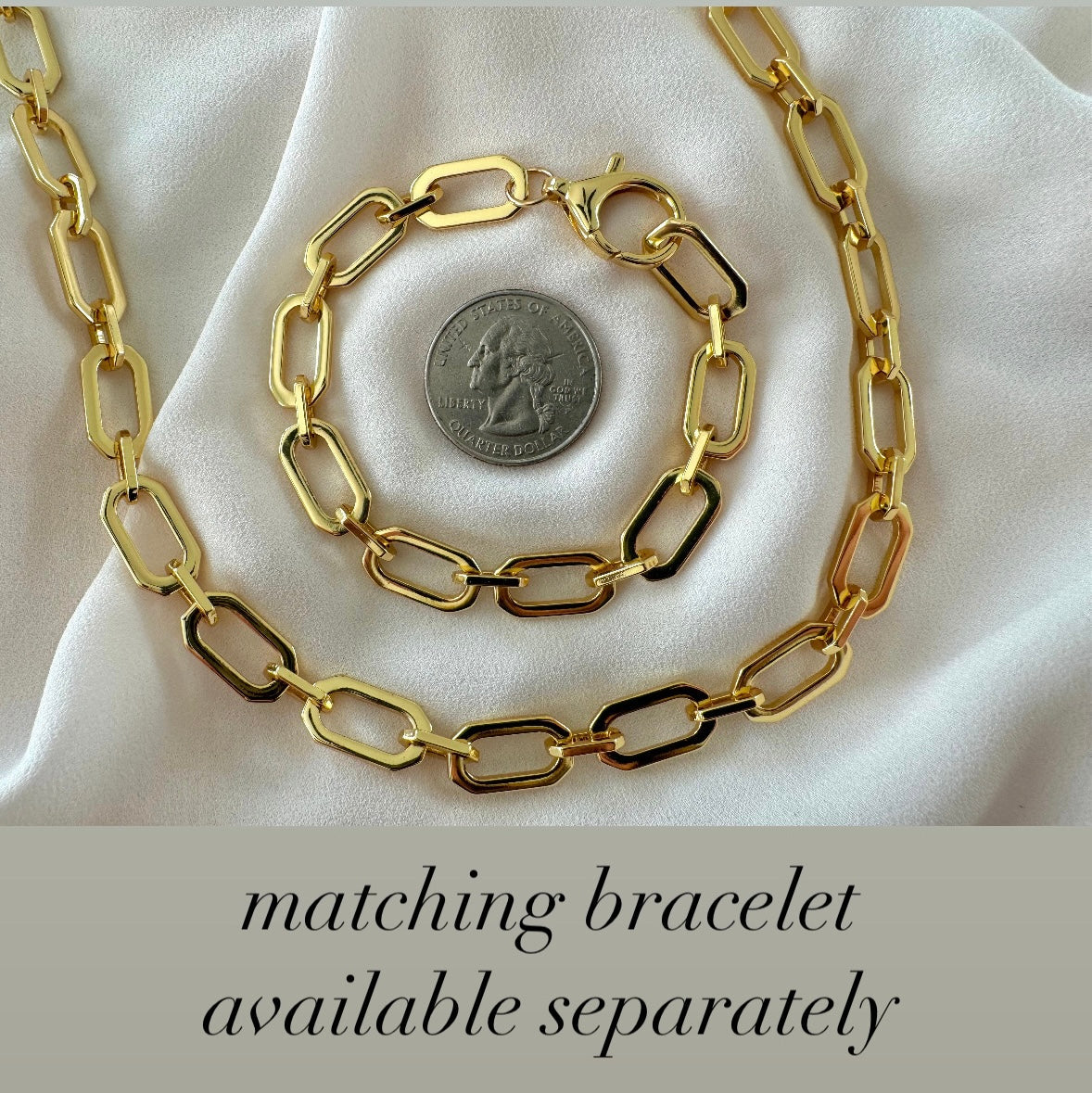 24k Gold Filled Geometric Shaped Paperclip Link Chain Bracelet - Stacking Bracelets - Gift Ideas for Women