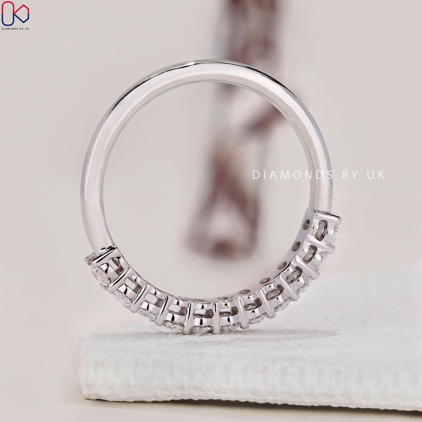 Oval Wedding Band - Half Eternity