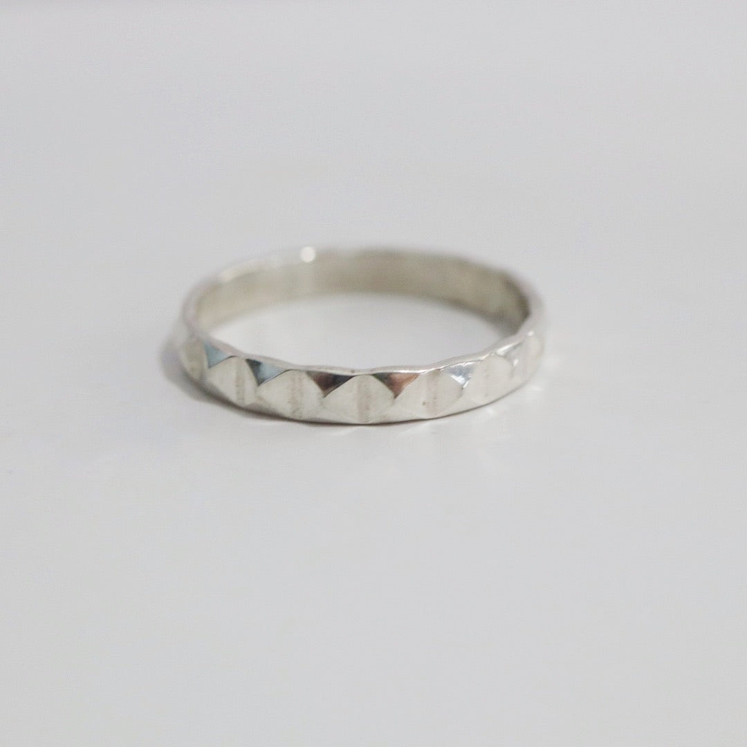 Bold Pyramid Stacking Ring - Choose your Metal - Sterling Silver or 14 Karat Yellow Gold Fill