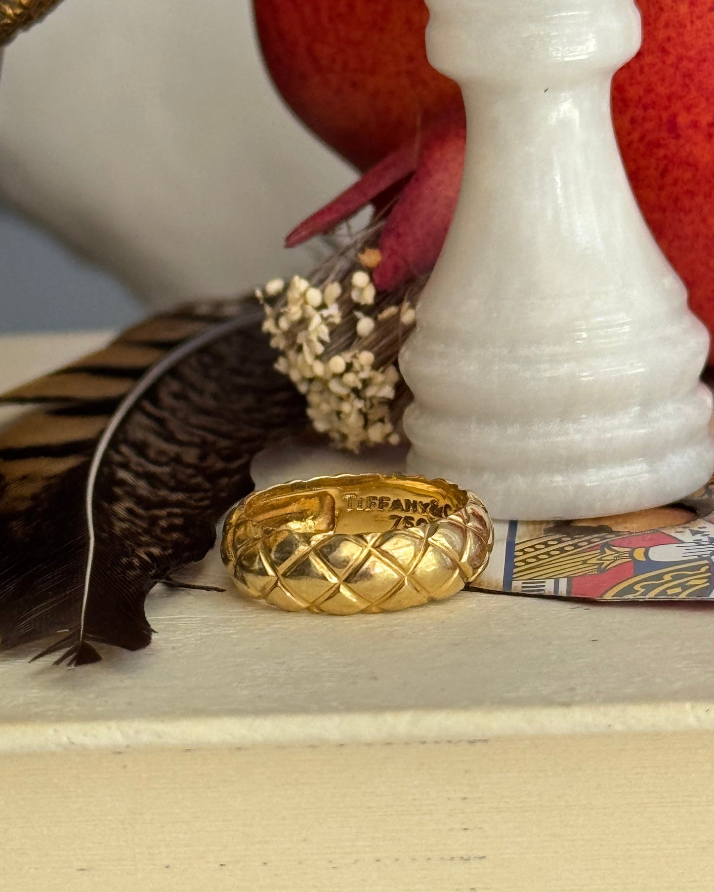 Estate 18k Tiffany & Co. Quilted Ring