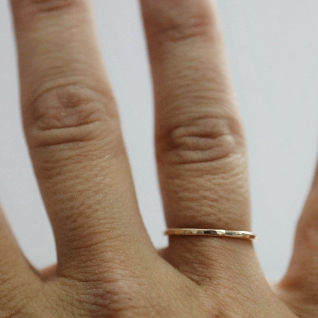 Hammered Stacking Ring - Choose Your Metal - Sterling Silver or Gold Fill
