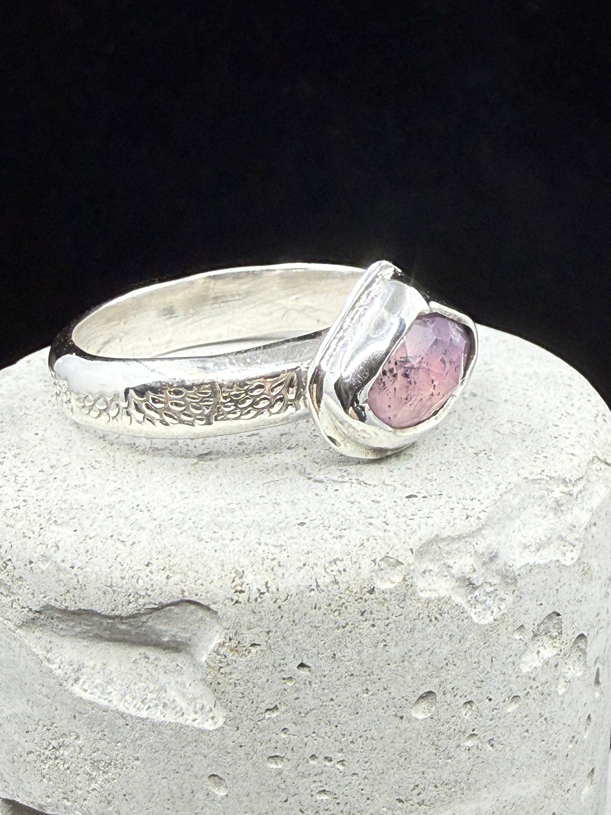 Calocera Fungi Pink Sapphire Ring
