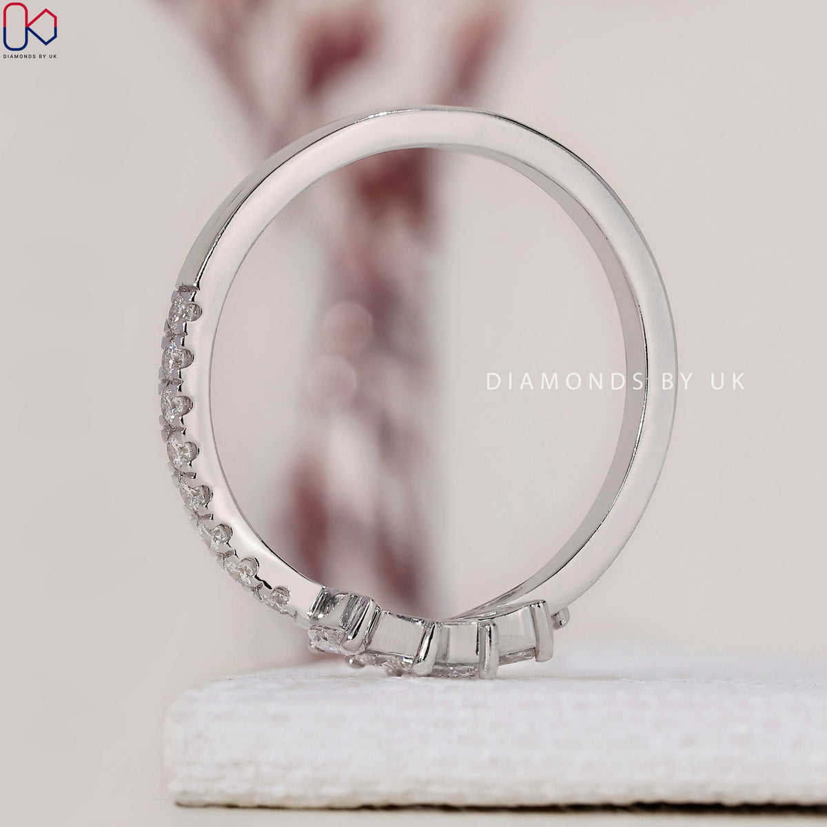 Tiara Wedding Band - Marquise and Round Diamonds