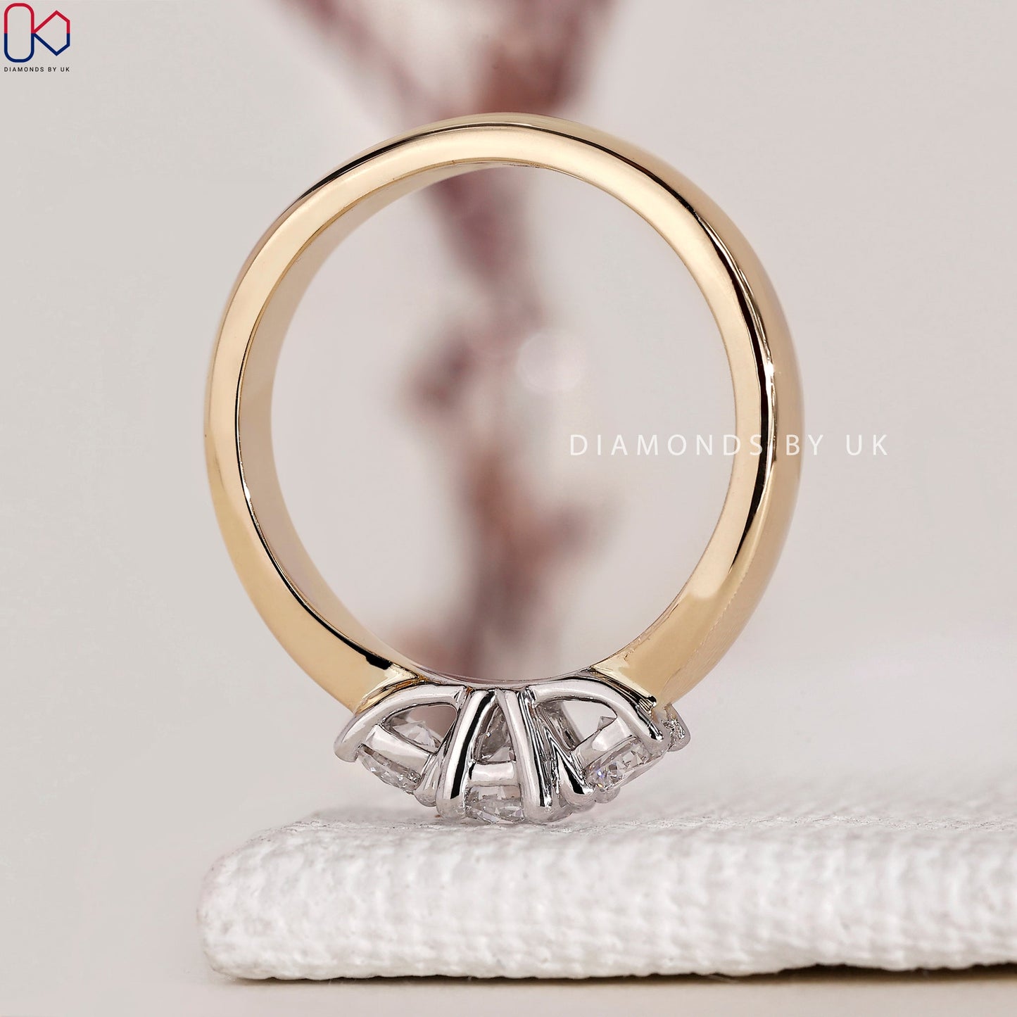 Round Cut 3 Diamond Engagement Ring
