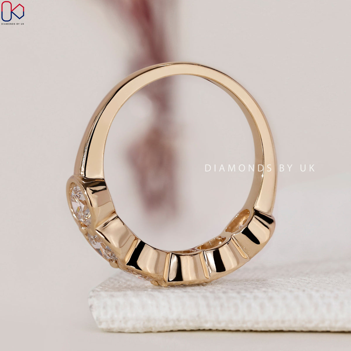 Bezel Set Wedding Band – Classic Round Diamond