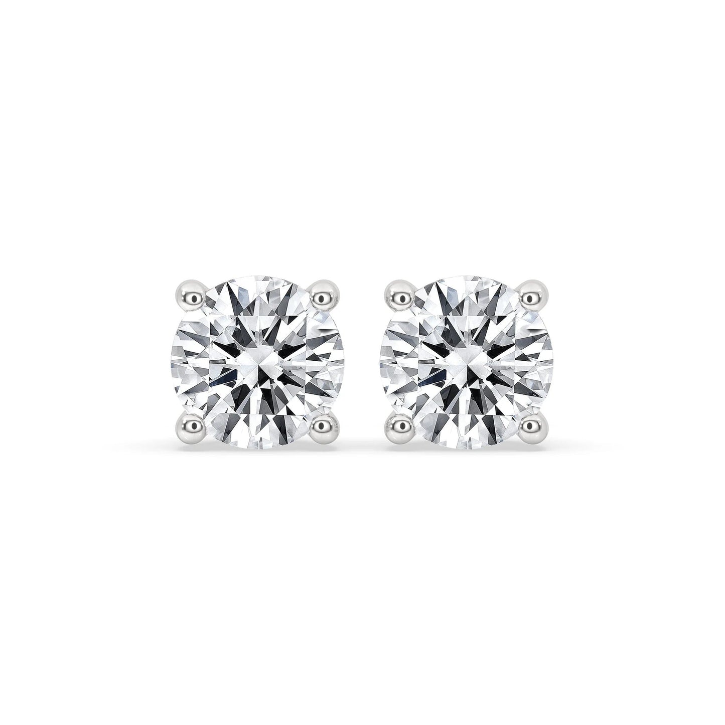 925 Silver Earrings - 5 MM Round Moissanite