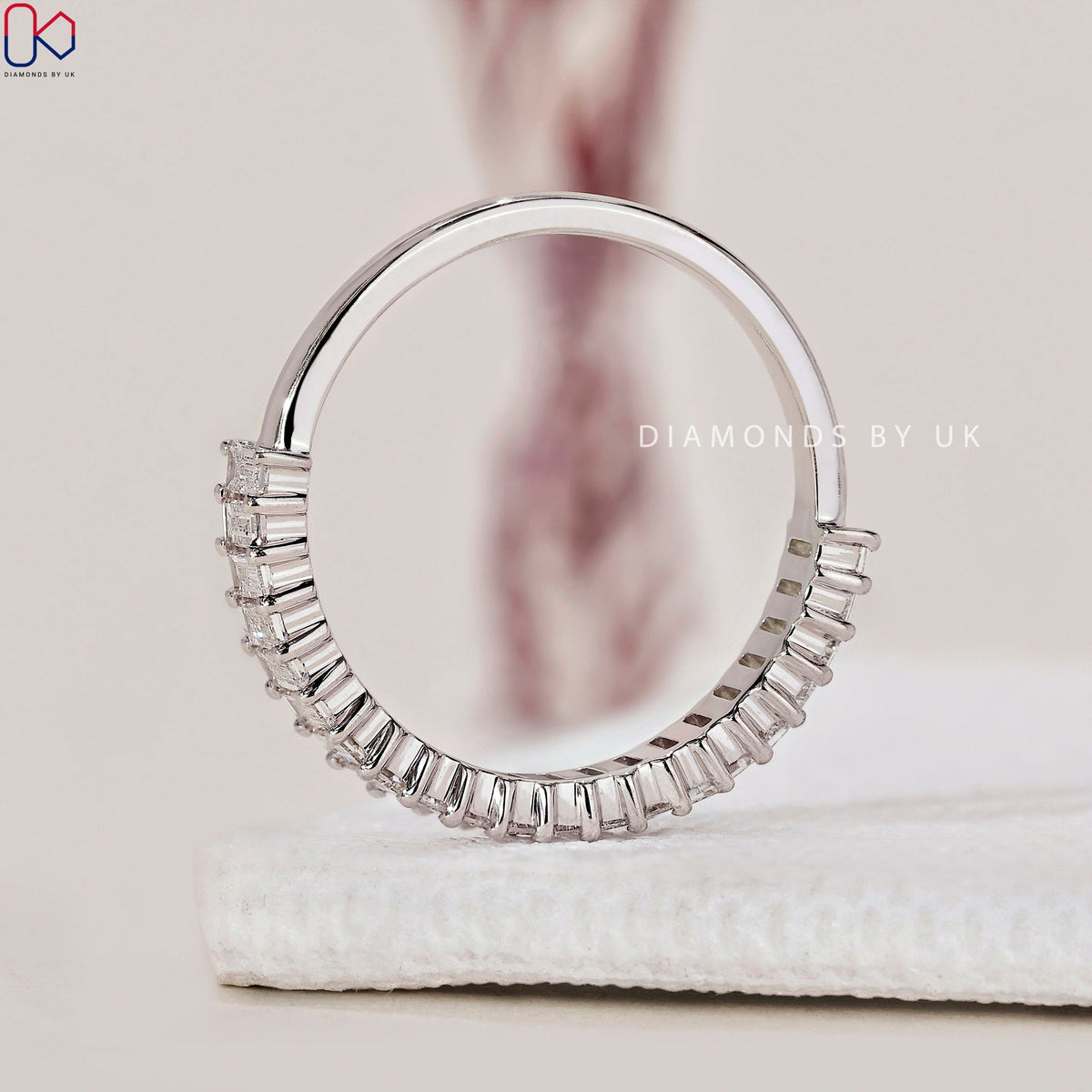 Baguette Wedding Band - Half Eternity