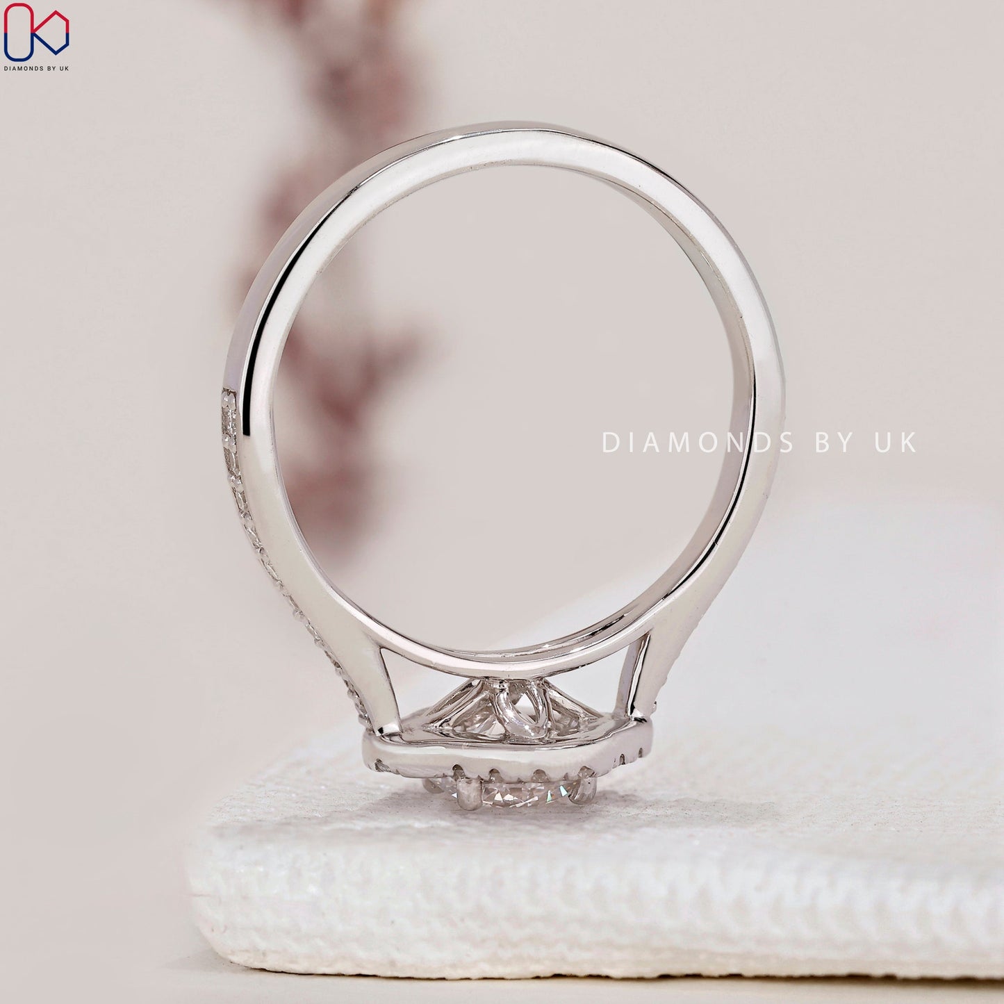 Round Brilliant Cut Diamond Ring - Twisted Halo