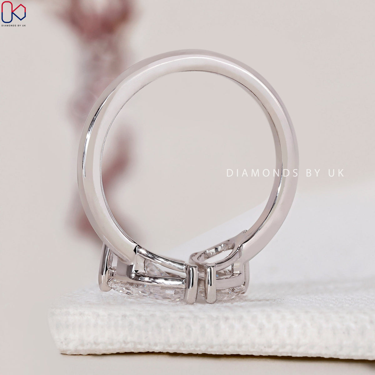 Toi et Moi Engagement Ring - Pear Diamond