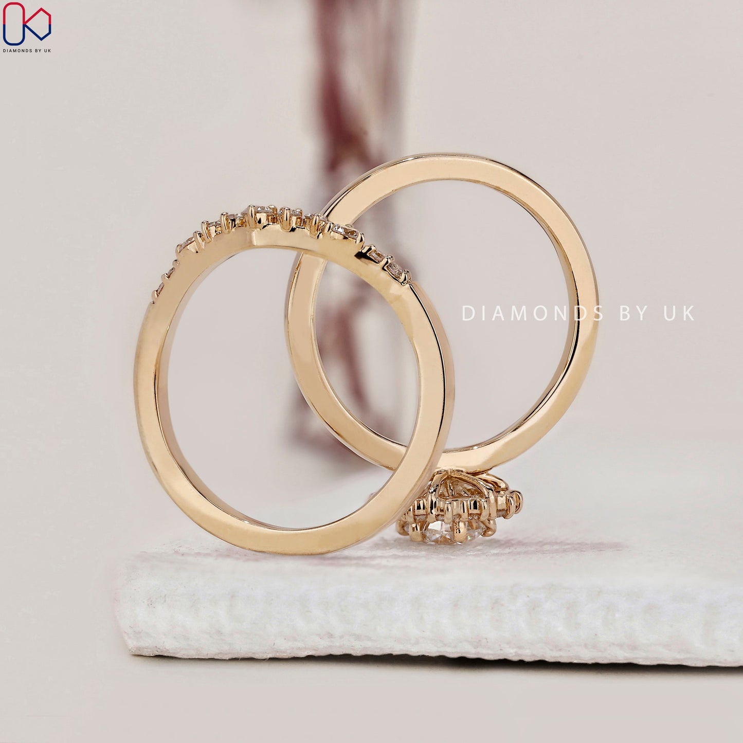 Round Engagement Ring And Wedding Band
