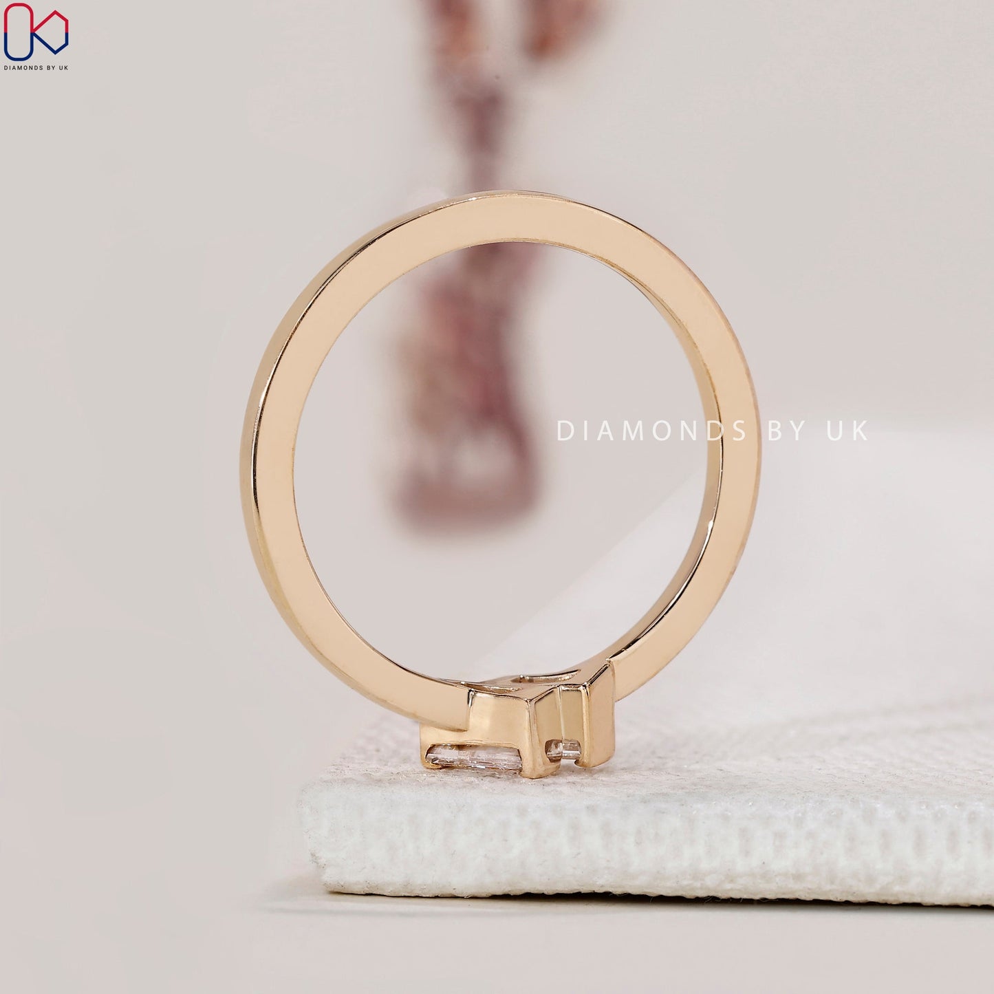 Baguette Cut 2 Diamond Engagement Ring