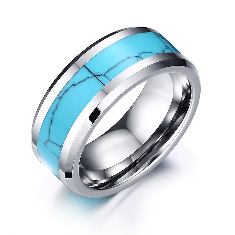 Natural Turquoise Tungsten Ring