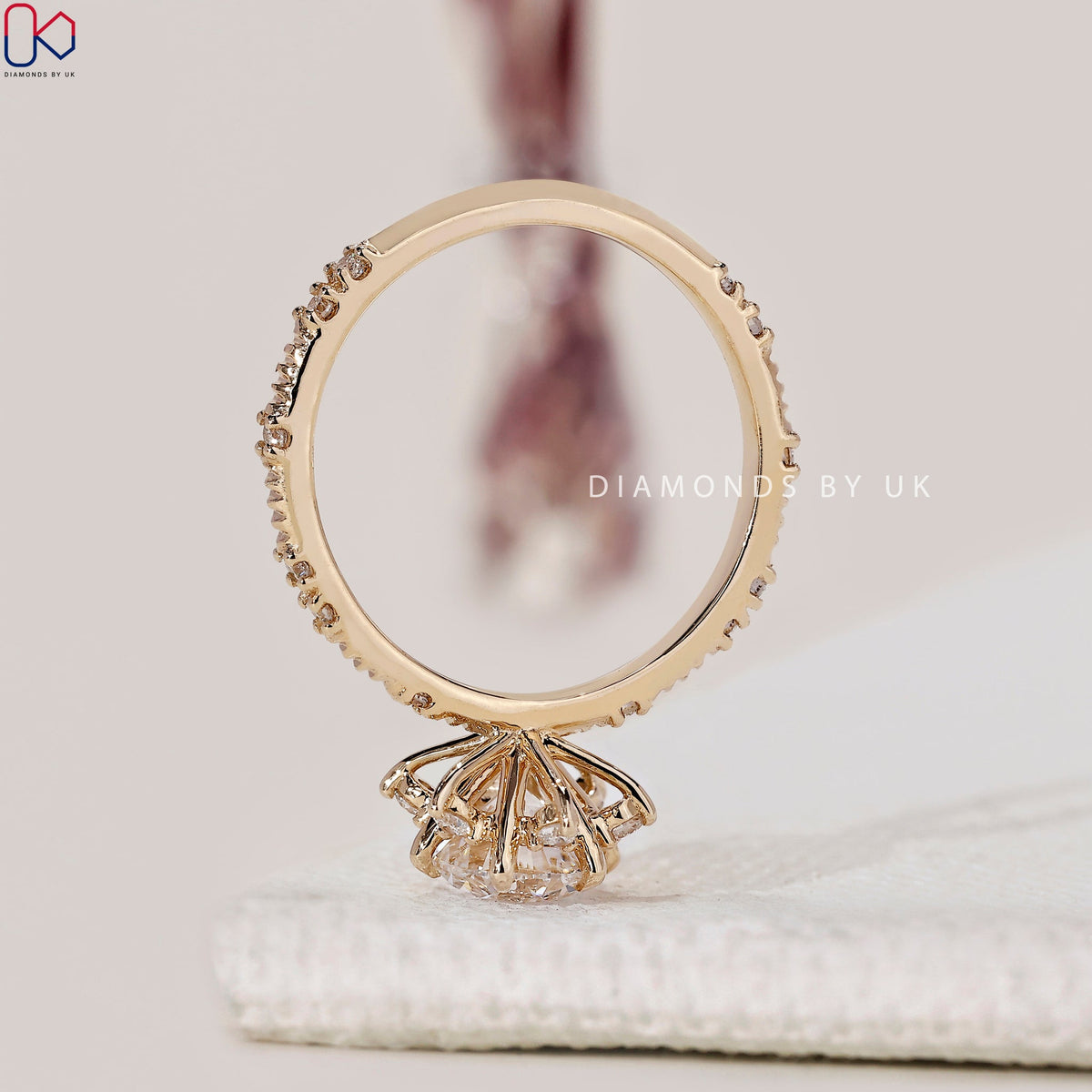 Round Diamond Cluster Engagement Ring