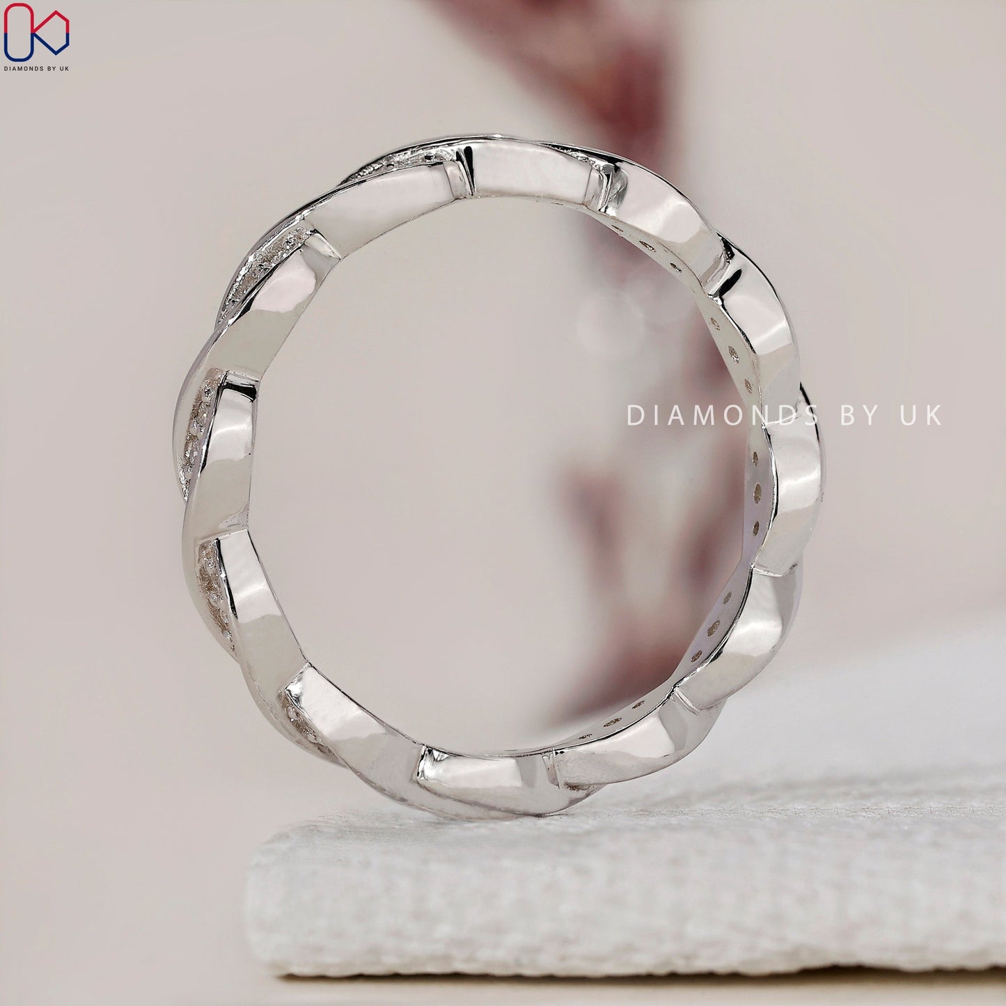 Diamond Eternity Band – Twisted Rope Design