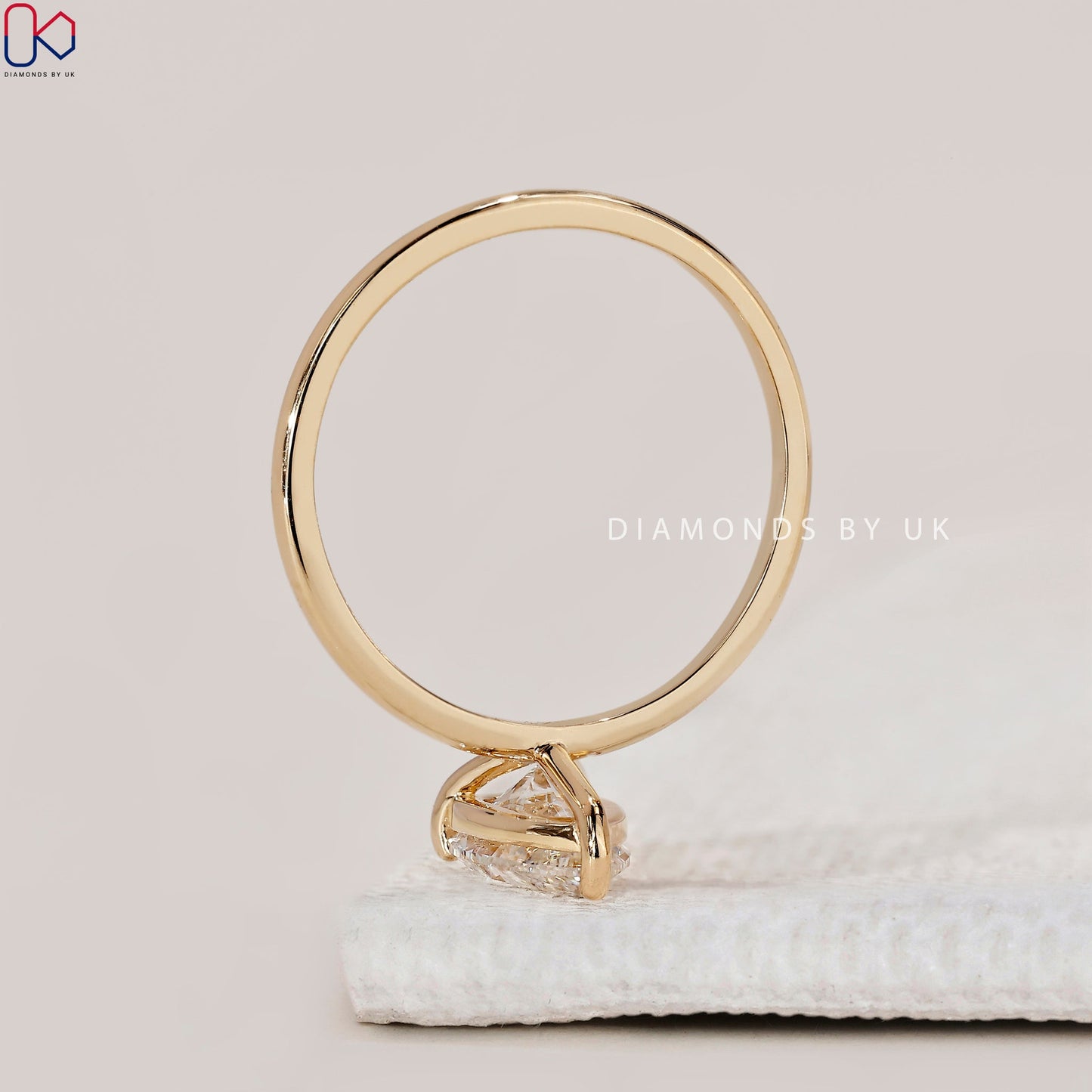 Yellow Gold Pear Solitaire Engagement Ring