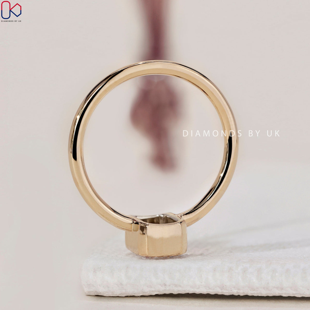Emerald Cut Diamond Ring - Bezel Setting