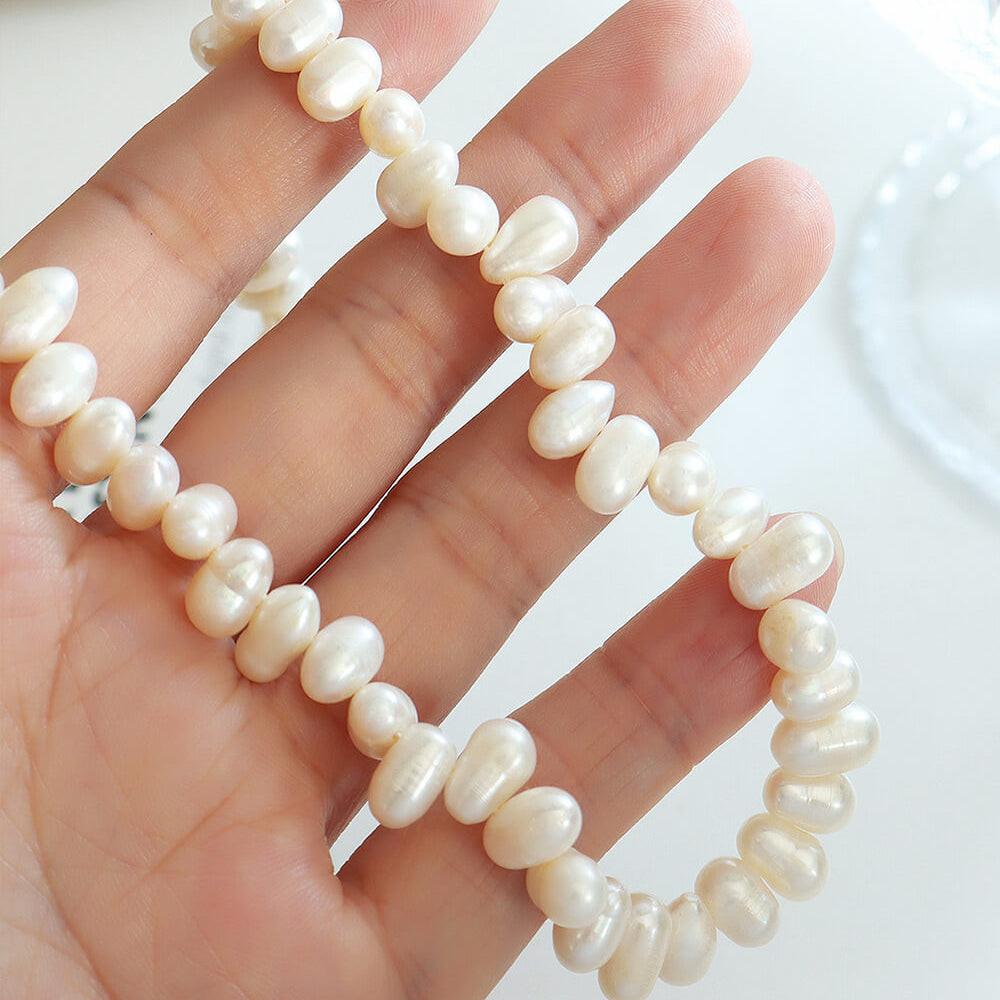 Antique Style Pearl Necklace with Baroque French Charm