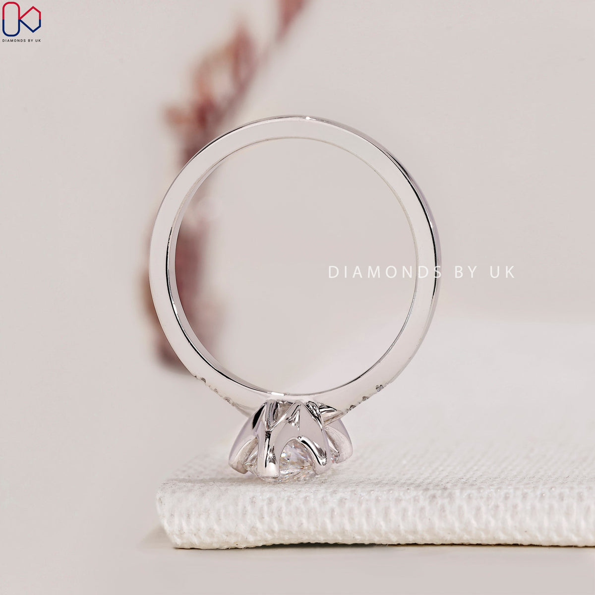 Marquise Diamond Engagement Ring with Round Side Accents