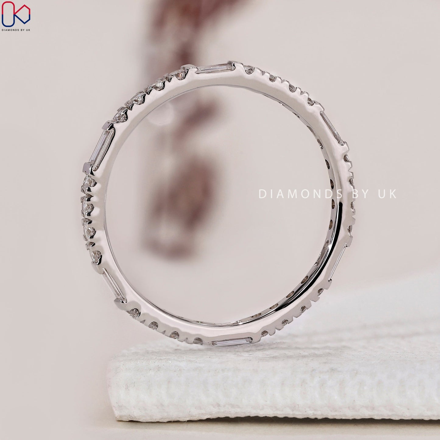 White Gold Wedding Band – Eternity Design