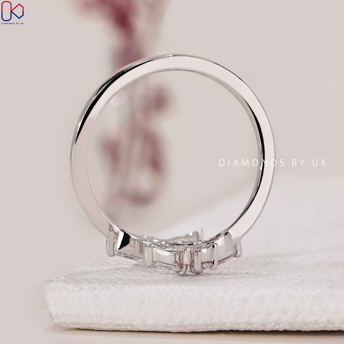 Marquise and Round Diamond Flower Engagement Ring