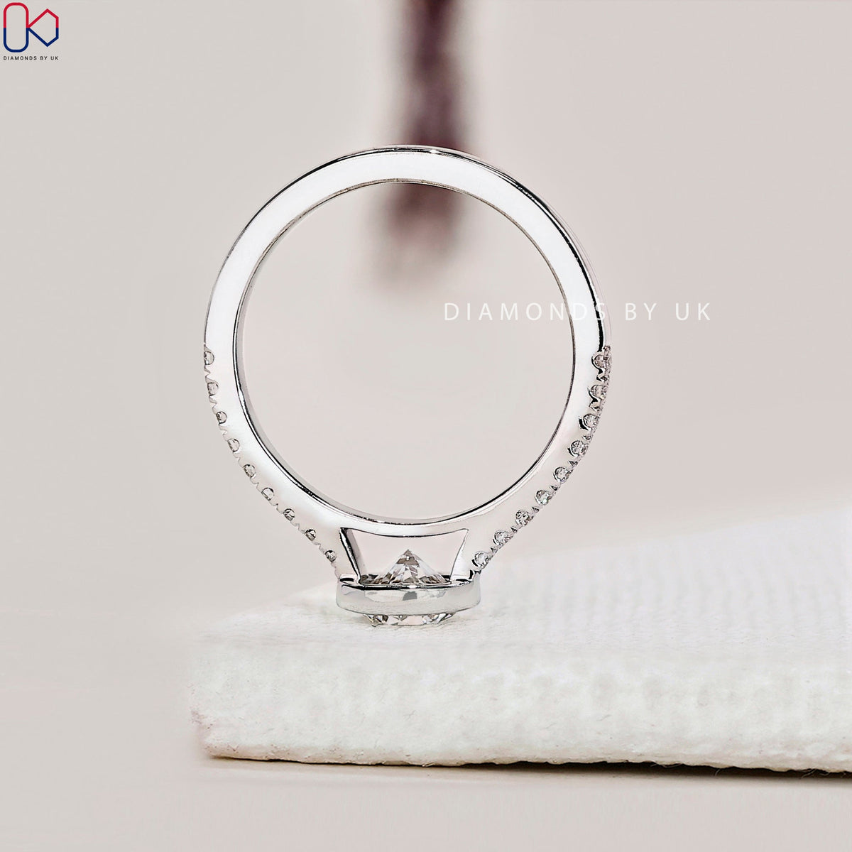 Bezel Round Diamond Ring In White Gold