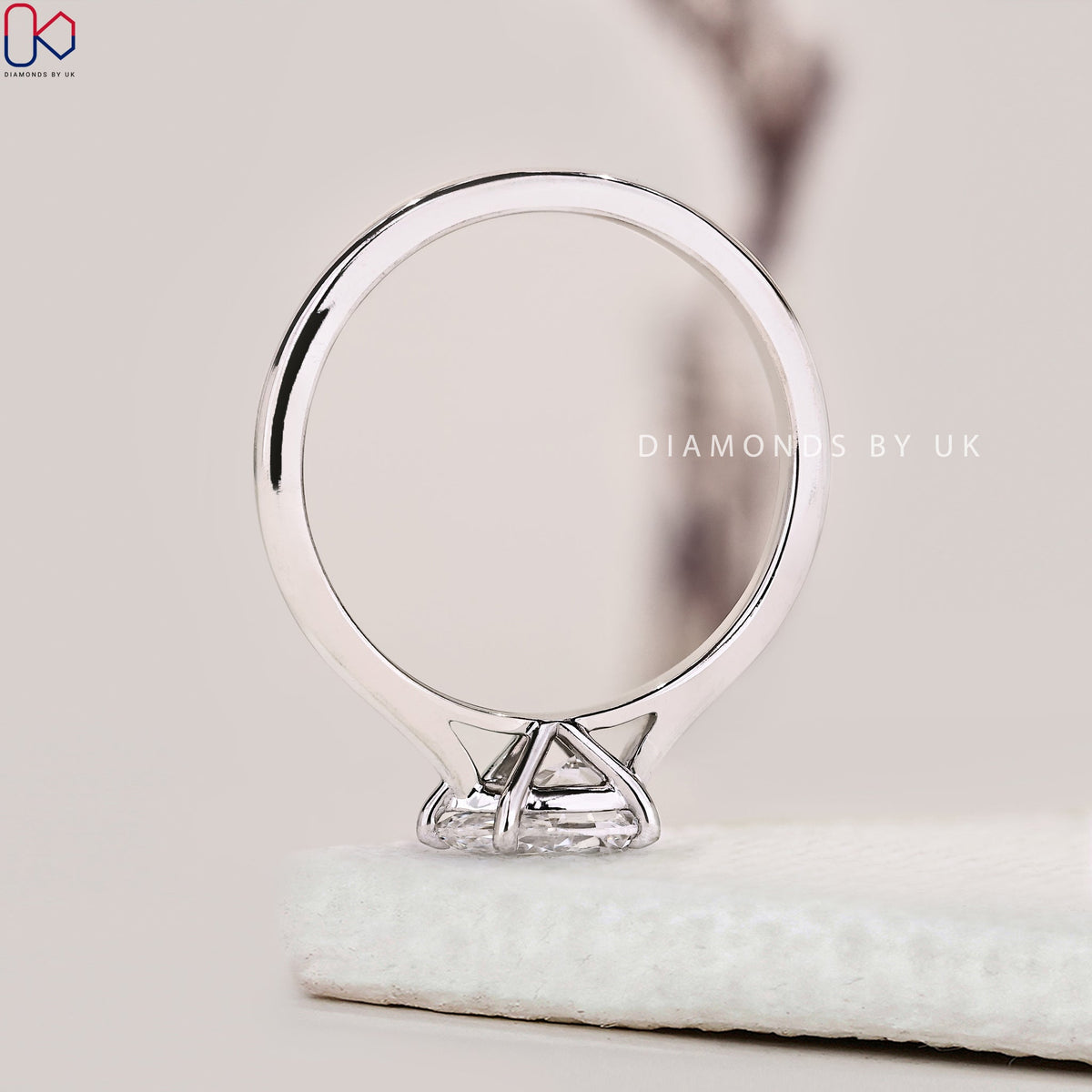 Pear diamond East West Diamond Ring