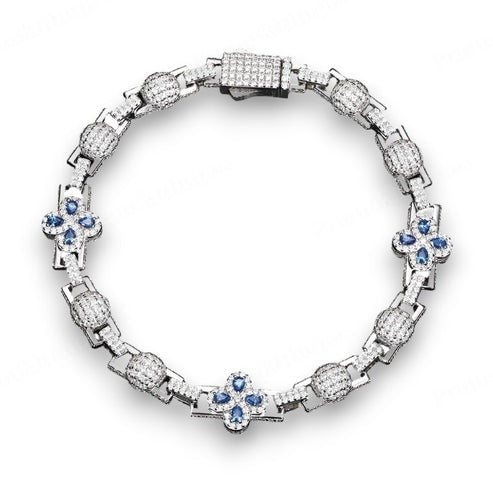 925 Sterling Silver 10mm VVS1 Moissanite Clover Bracelet For Women