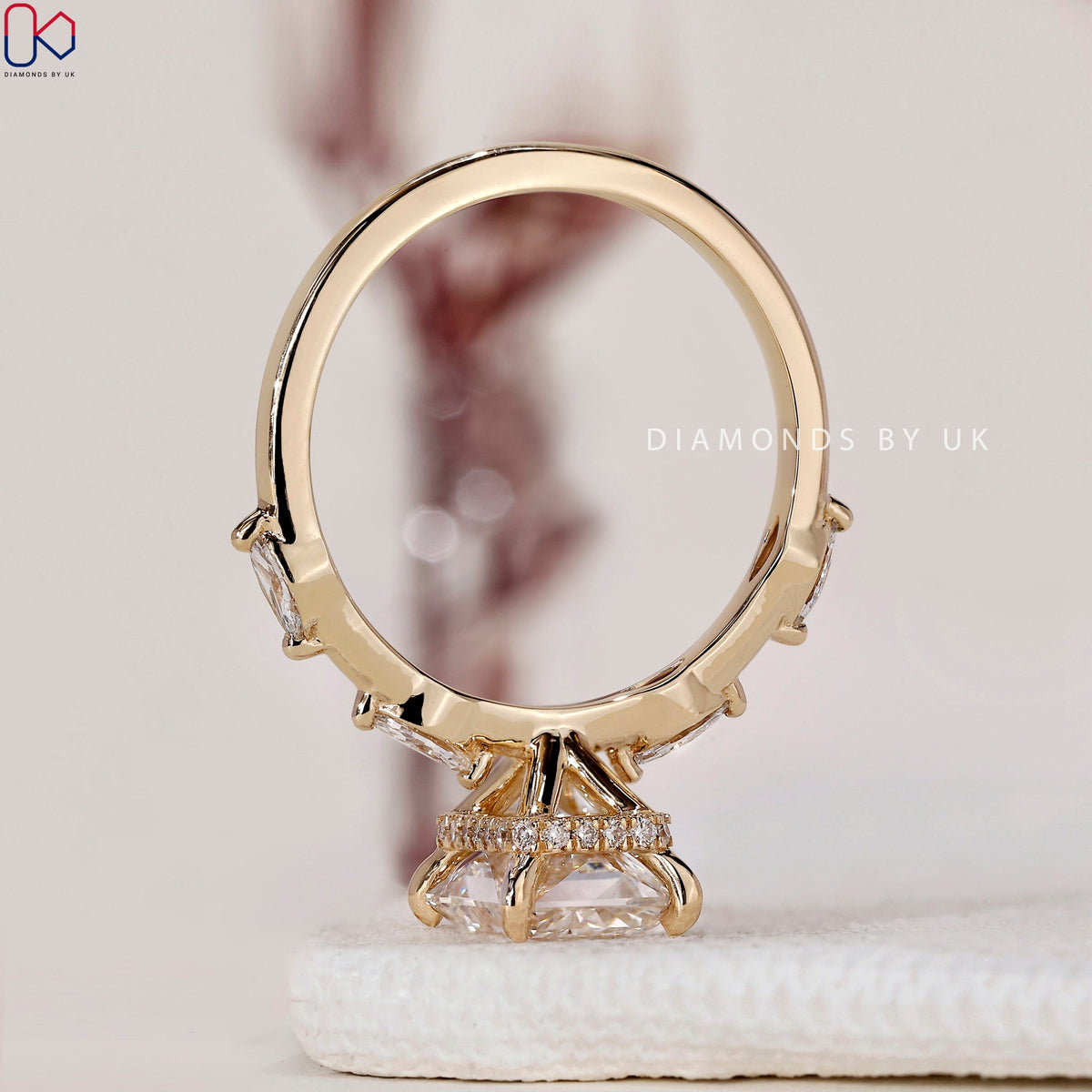 Radiant Cut Engagement Ring - Hidden Halo