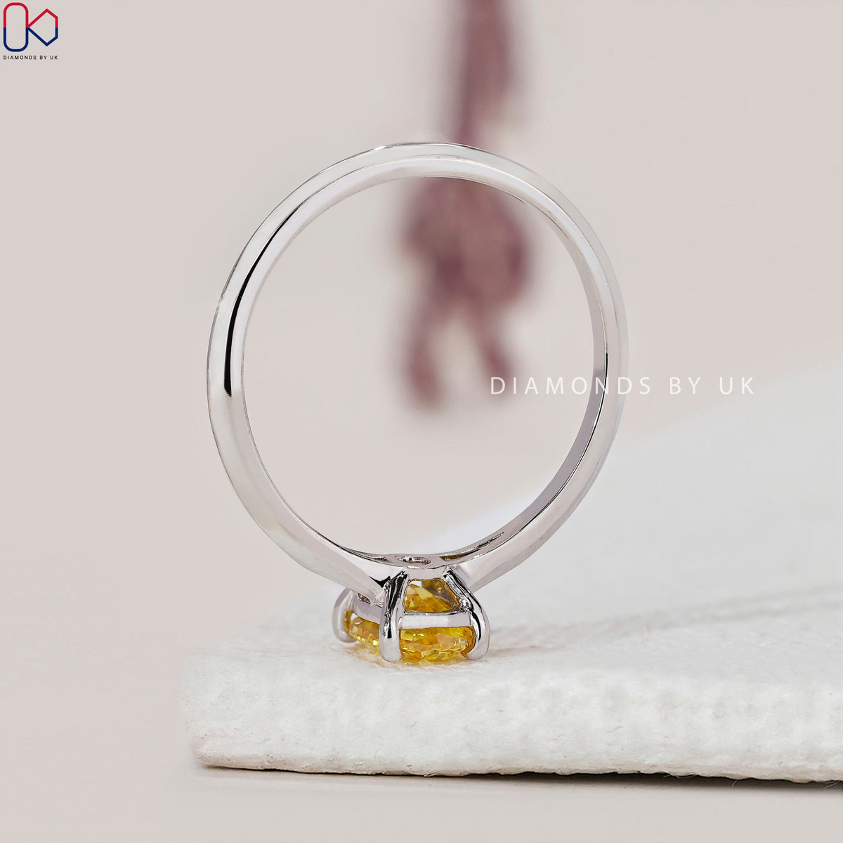 Oval Cut Yellow Diamond Engagement Ring
