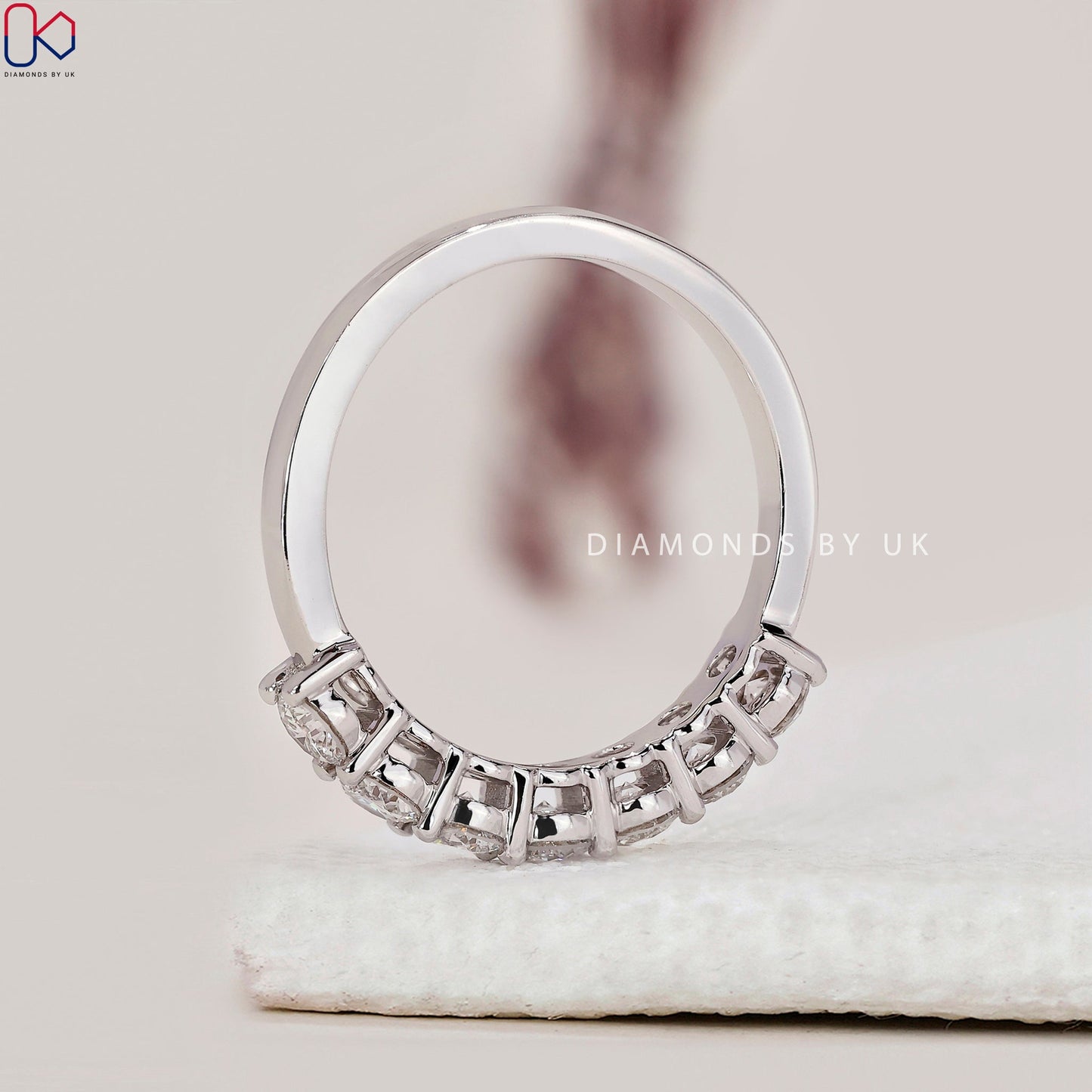 Round Cut 7 Diamond Wedding Band