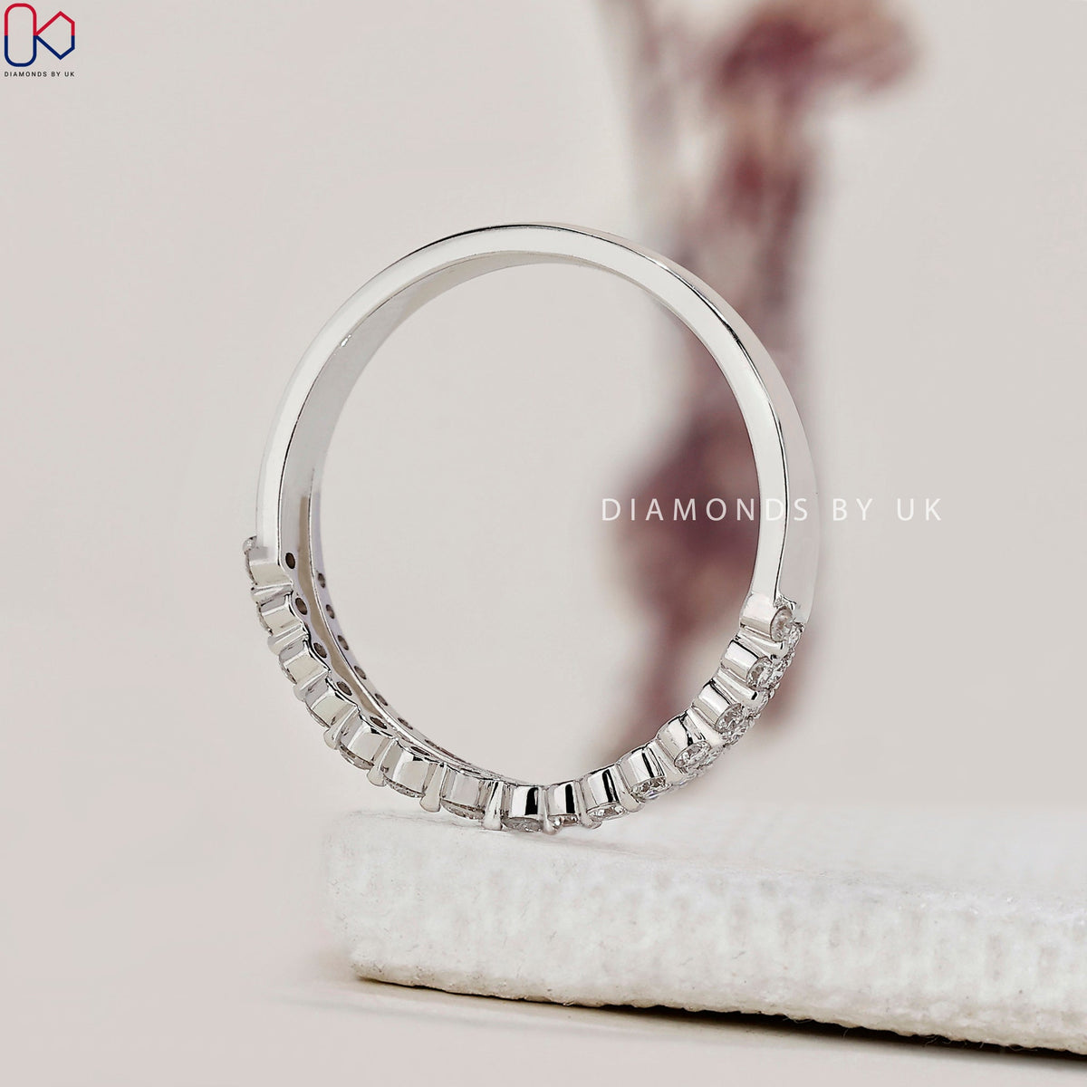 Round Cut Double Row Diamond Band
