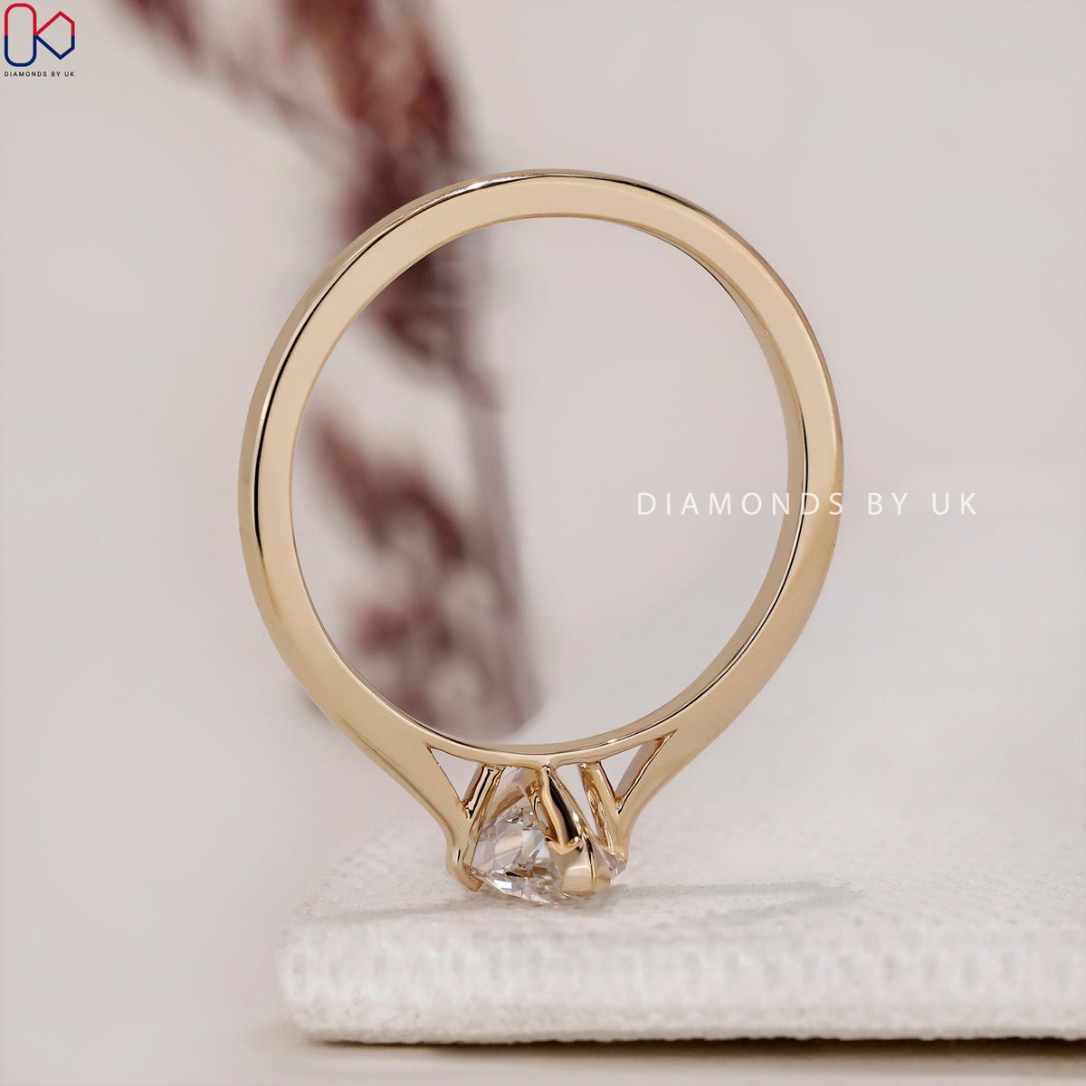 Dutch Marquise Engagement Ring - Pinched Shank Solitaire