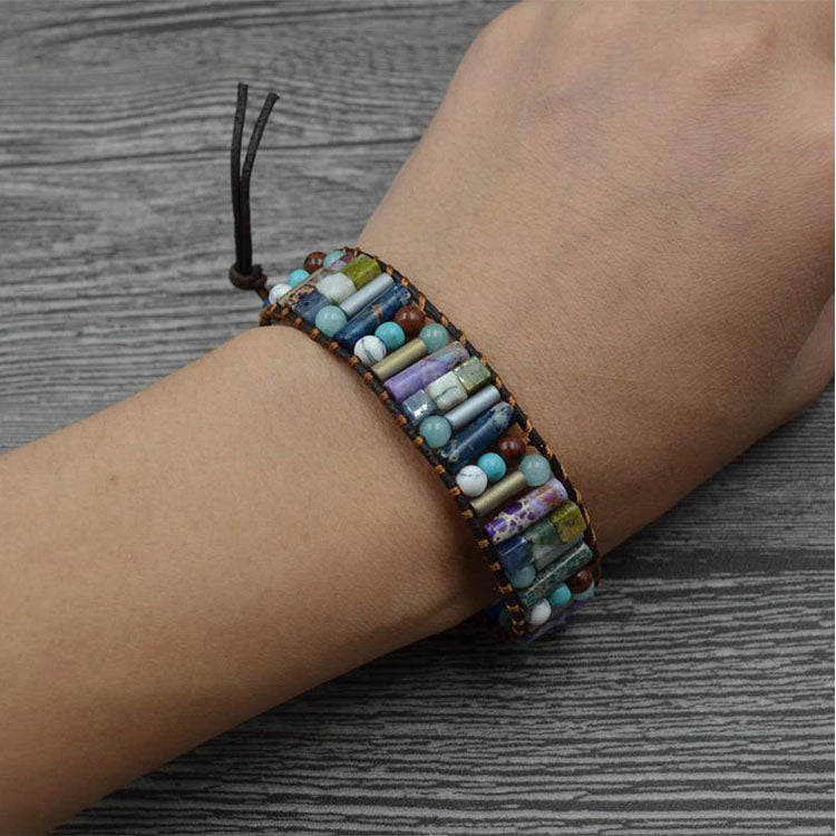 Multicolor Agate Stone Positivity Bracelet