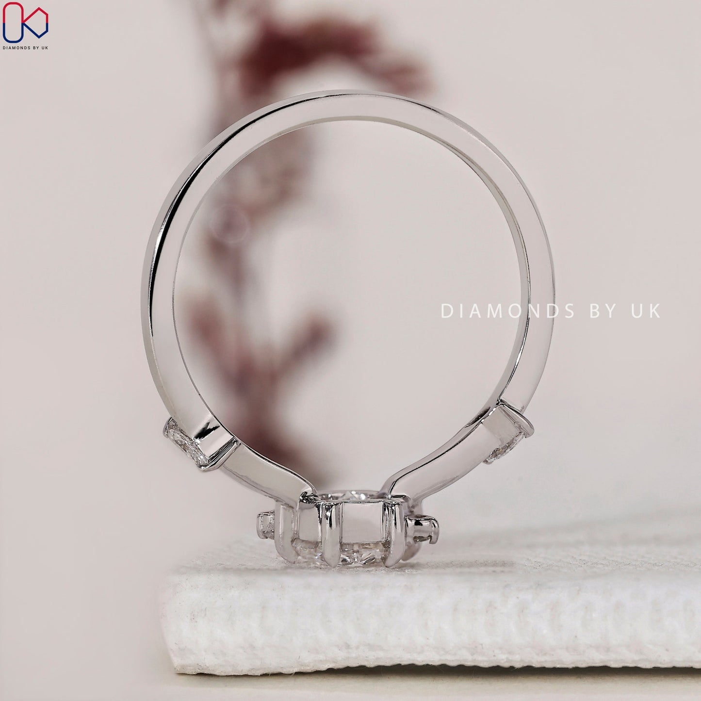 Diamond Cluster Engagement Ring - Marquise and Round