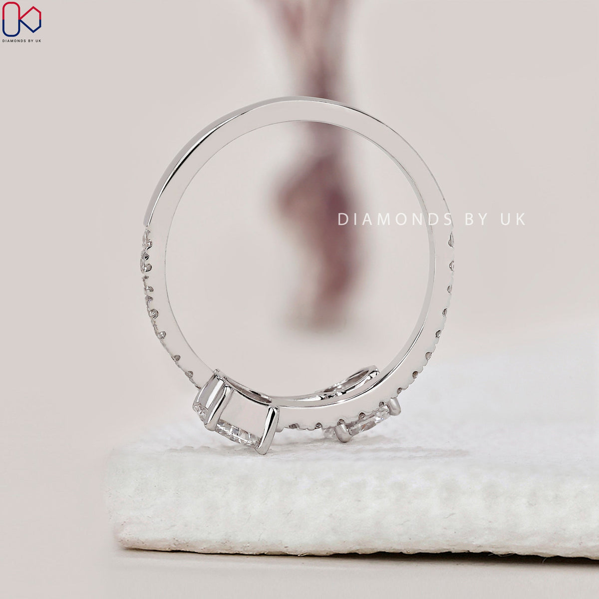 Oval Diamond Ring In Bypass Setting