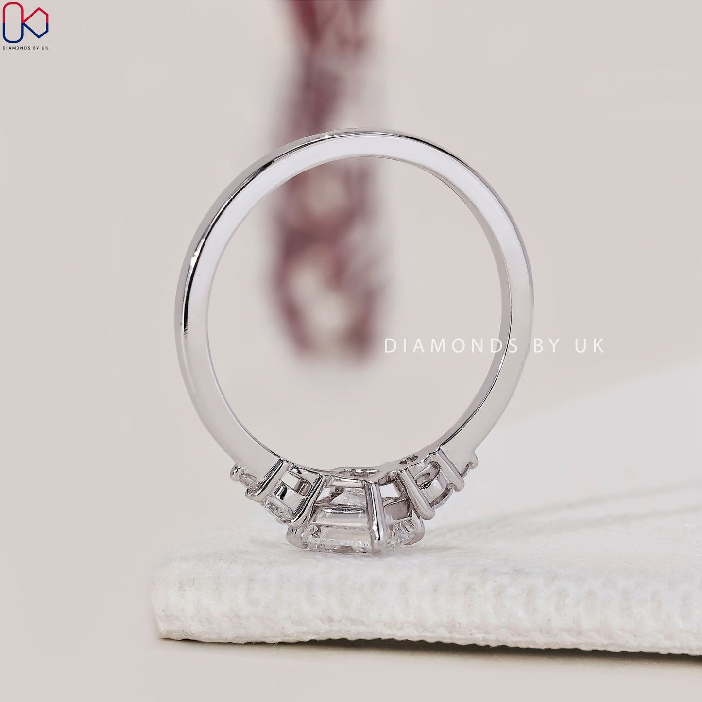 White Gold Princess Cut Engagement Ring