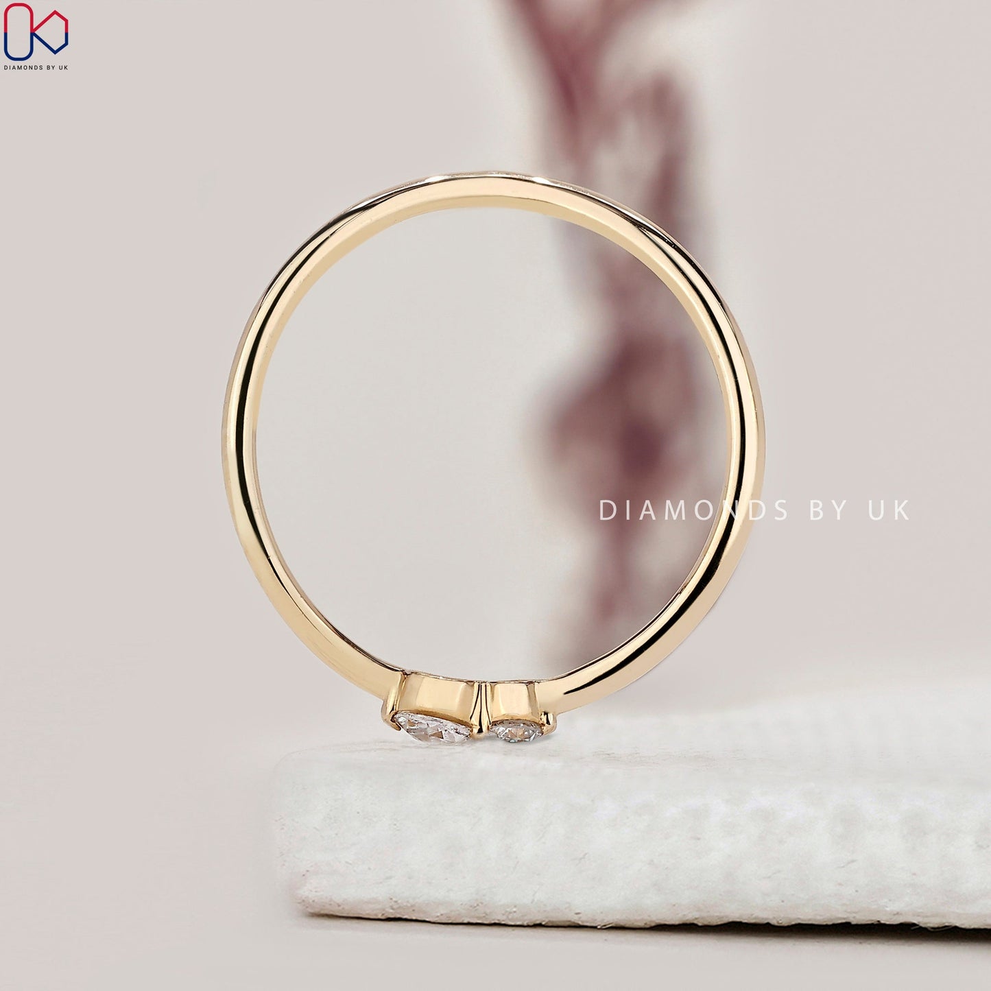 Round Rose Cut Two Stone Ring
